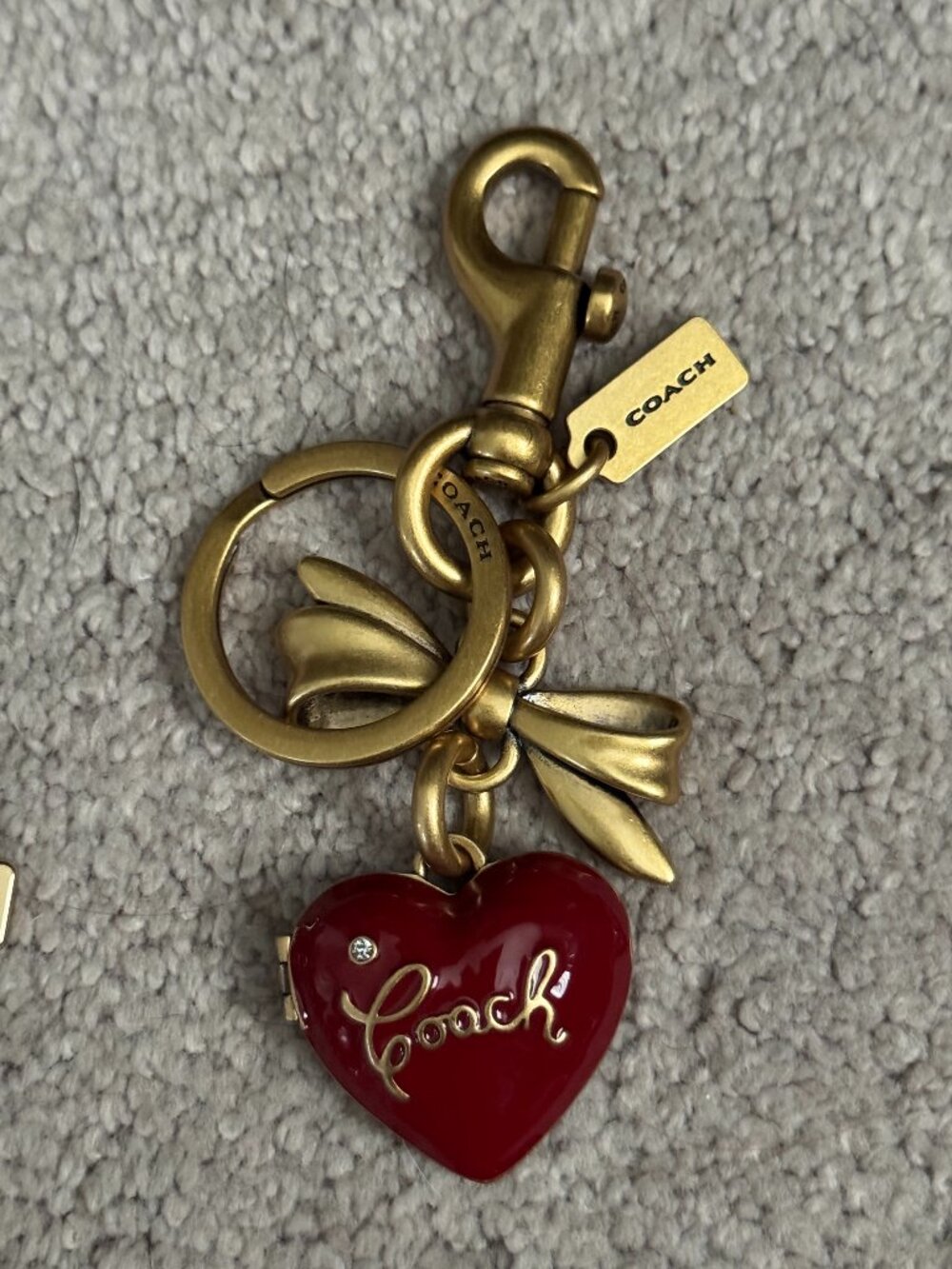 Coach red heart locket charm, NWOT